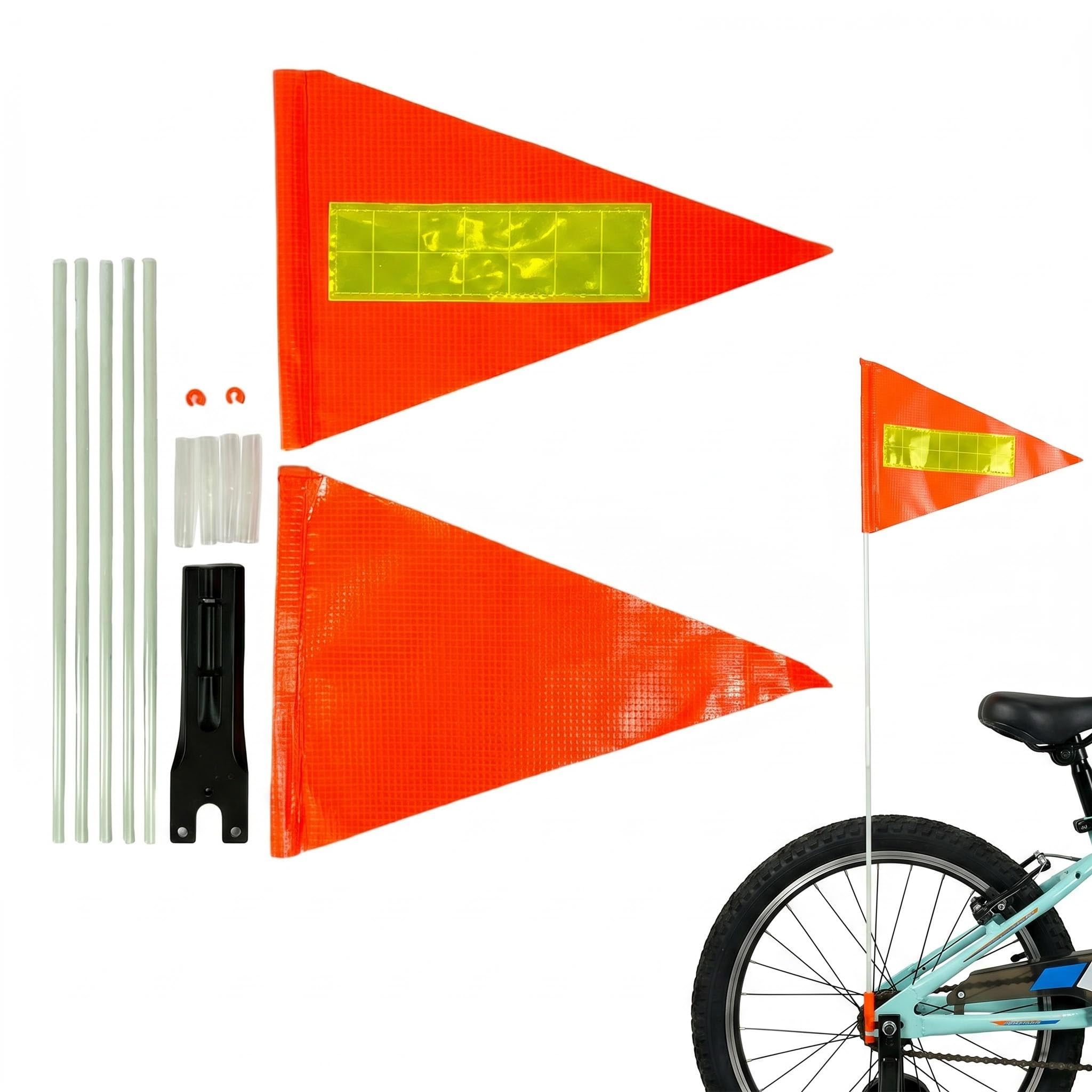 Fahne Fahrradanhänger, 2 Stück dekorative Fahrrad-Flaggenanhänger, Kinderfahrrad-Fahnen, reflektierende Fahrradfahnen, verstellbare Fahrradflaggen, Kinderfahrrad-Warnfahnen und Fahrrad-Banner. Sport & Freizeit