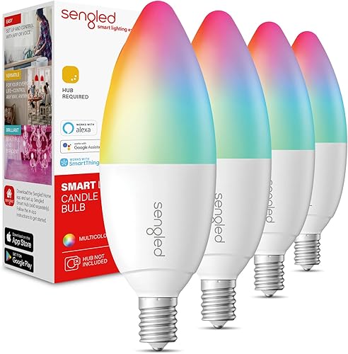 Vista 19 de Sengled Zigbee - Bombilla inteligente, funciona con SmartThings y Echo con hub integrado, control de voz con Alexa y Google Home, requiere blanco
