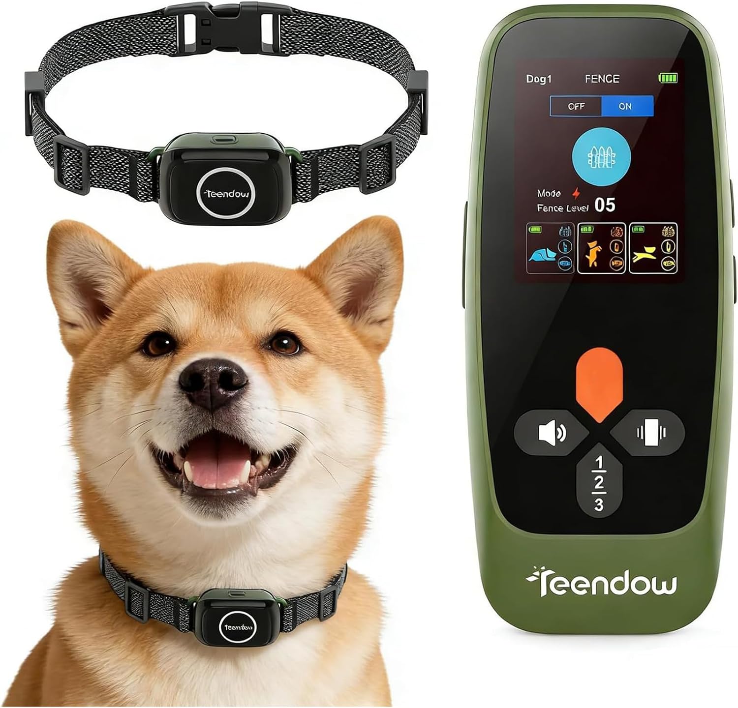 T800 Wireless Dog Fence with Remote Control, IPX7 Waterproof Rechargeable Dog Perimeter Collar, HD Display, Bark Control, Tool-Free, Adjustable Perimeter, Portable Wireless Fence for Dogs