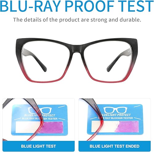 Miniatura 5 de Yuluki Paquete de 4 lentes de lectura con bloqueo de luz azul para hombres y mujeres, marco de mariposa, lectura de computadora con bisagras de