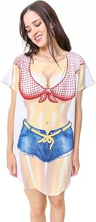 The Original Women's Bikini Shirt - Funny Bikini Print Bathing Suit Cover-up Beach Tshirt Dress for Women Men