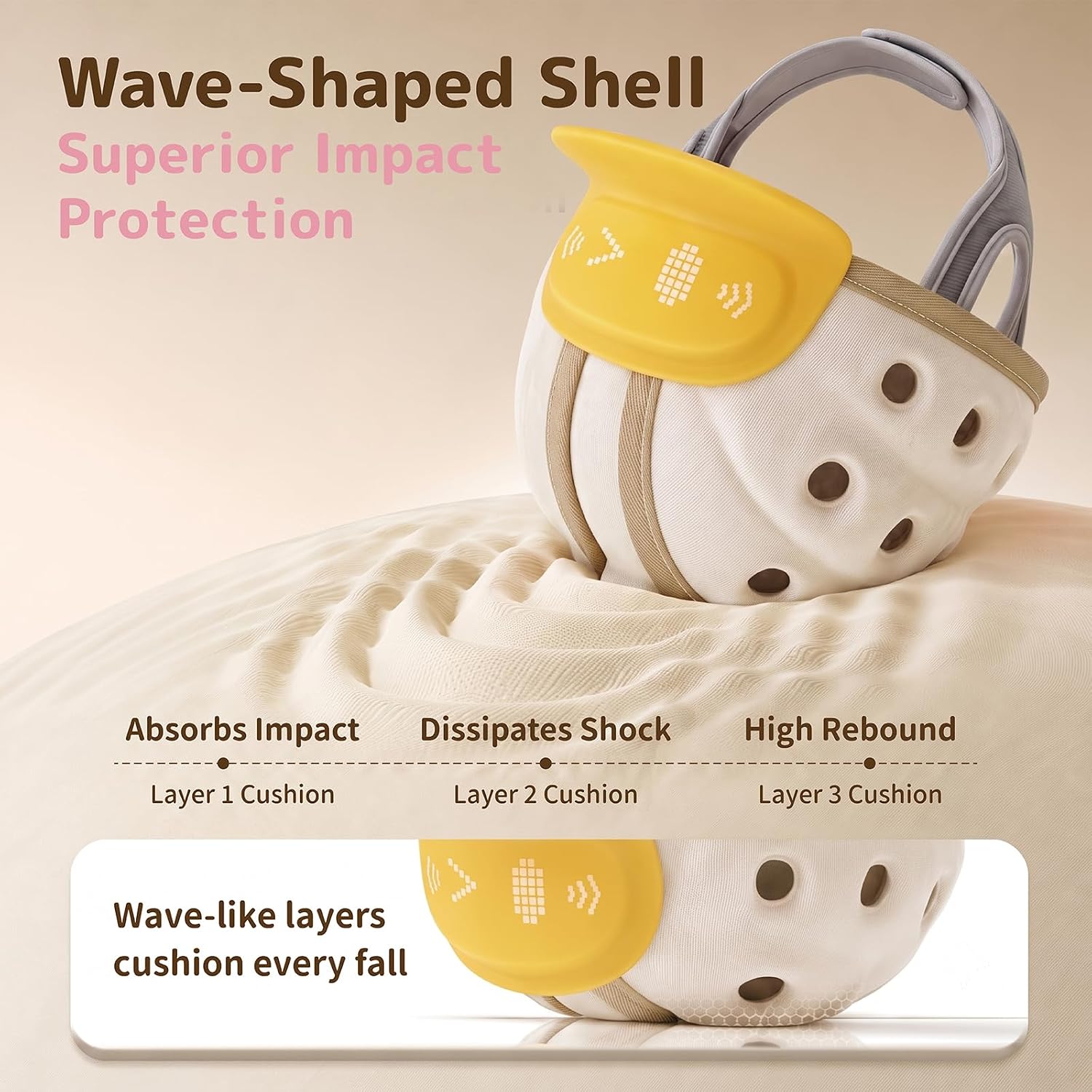 Baby Head Protector Helmet, 360° Breathable Baby Head Protector for Crawling Walking, Infant Soft Helmet, 12–36 Months Ultra-Lightweight Adjustable EVA Anti-Collision Helmet