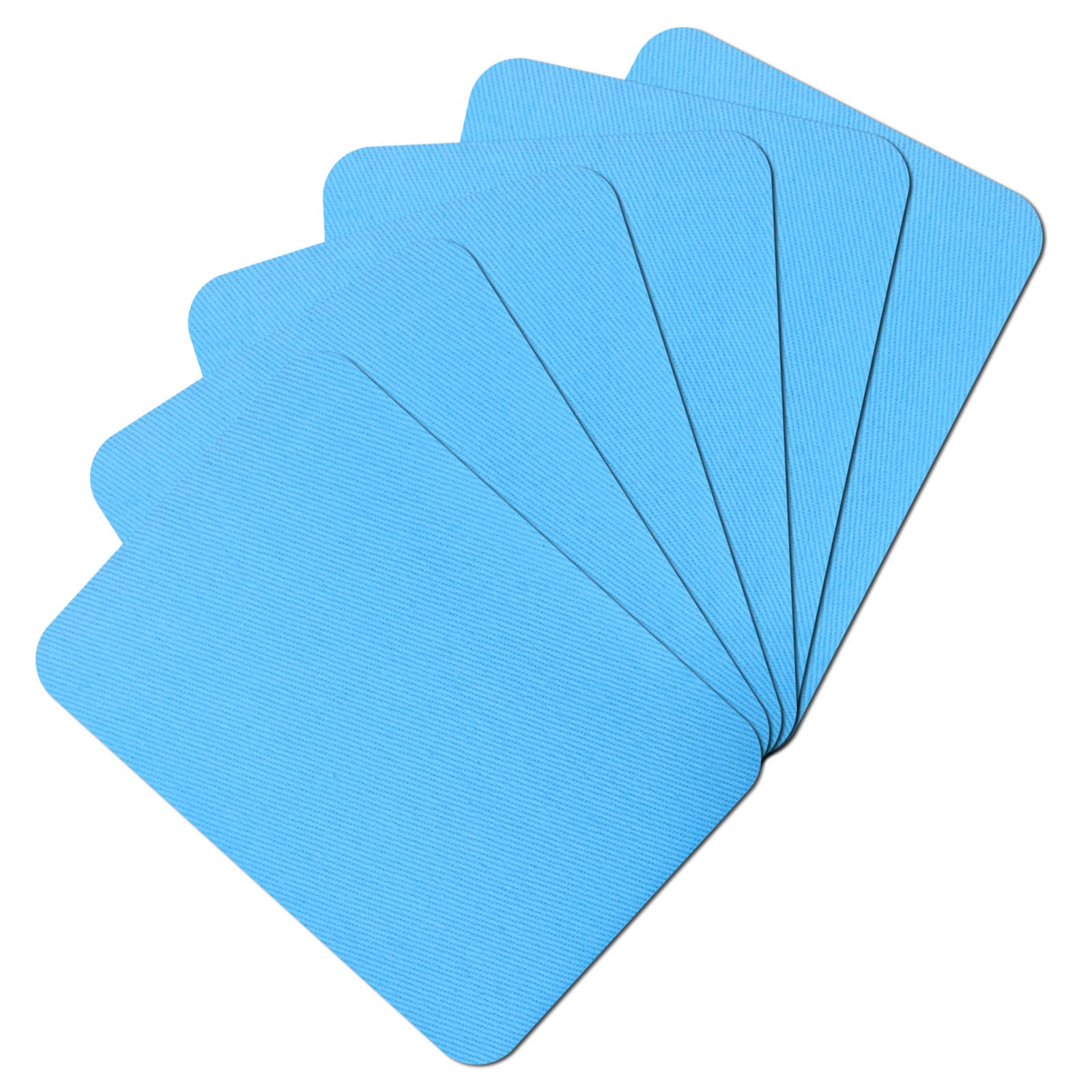 Premium Quality Fabric Repair Patches Iron-on Patches for Clothing Inside &amp; Outside Strongest Glue Cotton 3" by 4-1/4" (7.5 cm x 10.5 cm)… (6PCS-Sky Blue)