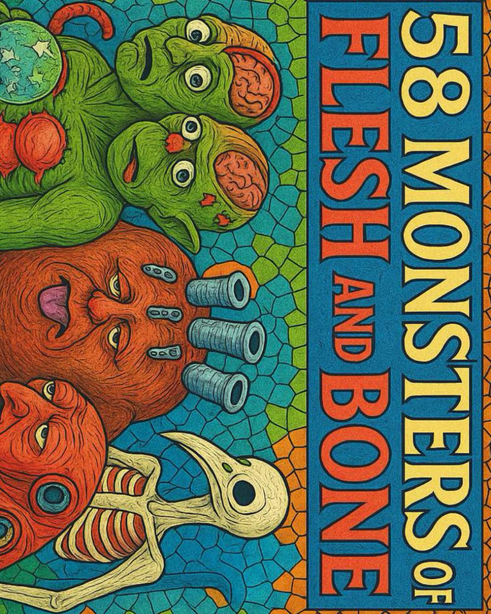 58 Monsters of Flesh and Bone: A Horror Anatomy Coloring Book for Adults: Medieval, Grotesque, and Anatomically Inspired
