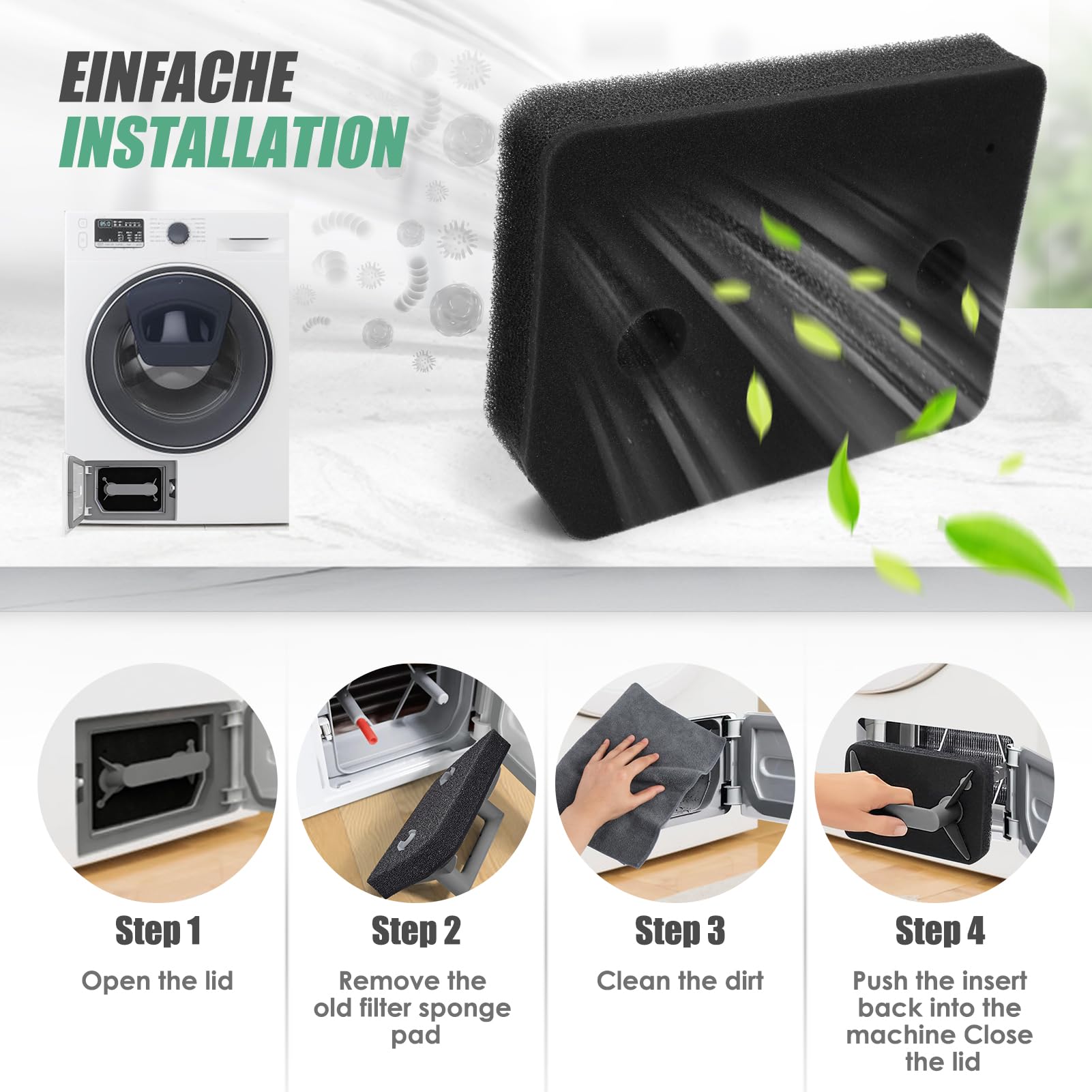 5x Trockner Schwammfilter Für T1-Serie - Wärmepumpentrockner Ersatzfilter