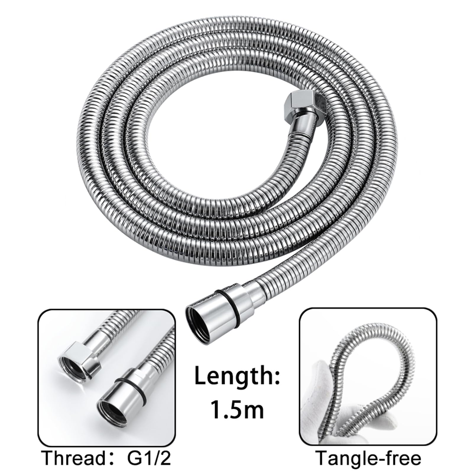 Cabezal De Ducha LED Con Pantalla De Temperatura,Ducha De Mano ABS Con 2 Modos,Ducha De Mano Ajustable Montada En La Pared Con Manguera De 59" Y Soporte De Ducha
