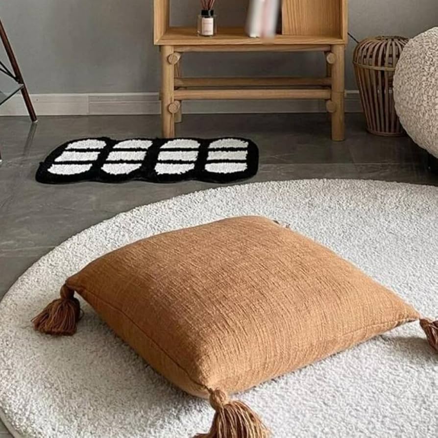 Amazon｜[DLAWF] ラグ 円形ラグ ベージュ 洗えるラグ 絨毯