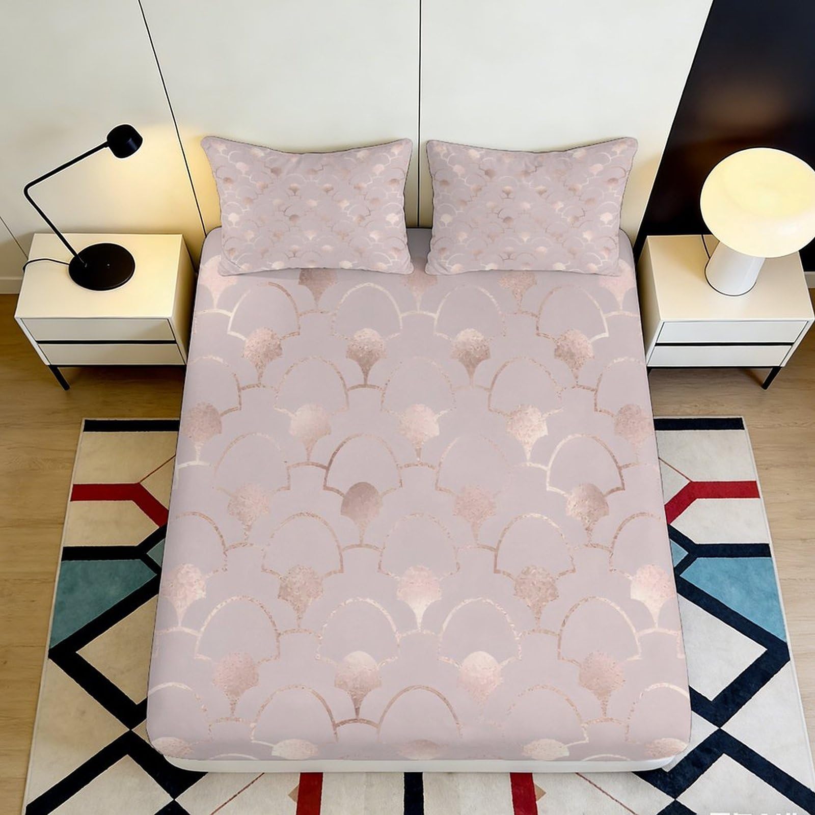 3D Printed Cute Spider Fitted Sheet Microfiber Deep Pocket Bedding Non-Slip Spider Mattress Fitted Cover Washable 200x200x25cm
