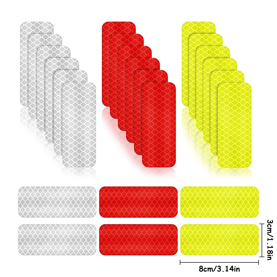 Mygoodprice 6 Adesivi Riflettenti Rettangolari Per Casco E Moto, 6x4 Cm, Colore Rosso, Alta Visibilità Notturna, Facili Da Applicare