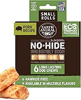 Vista 14 de Earth Animal Masticables sin ocultar – de The Grill Rolls Bacon sabor a hamburguesa con queso sin cuero crudo masticables para perros pequeños – 6