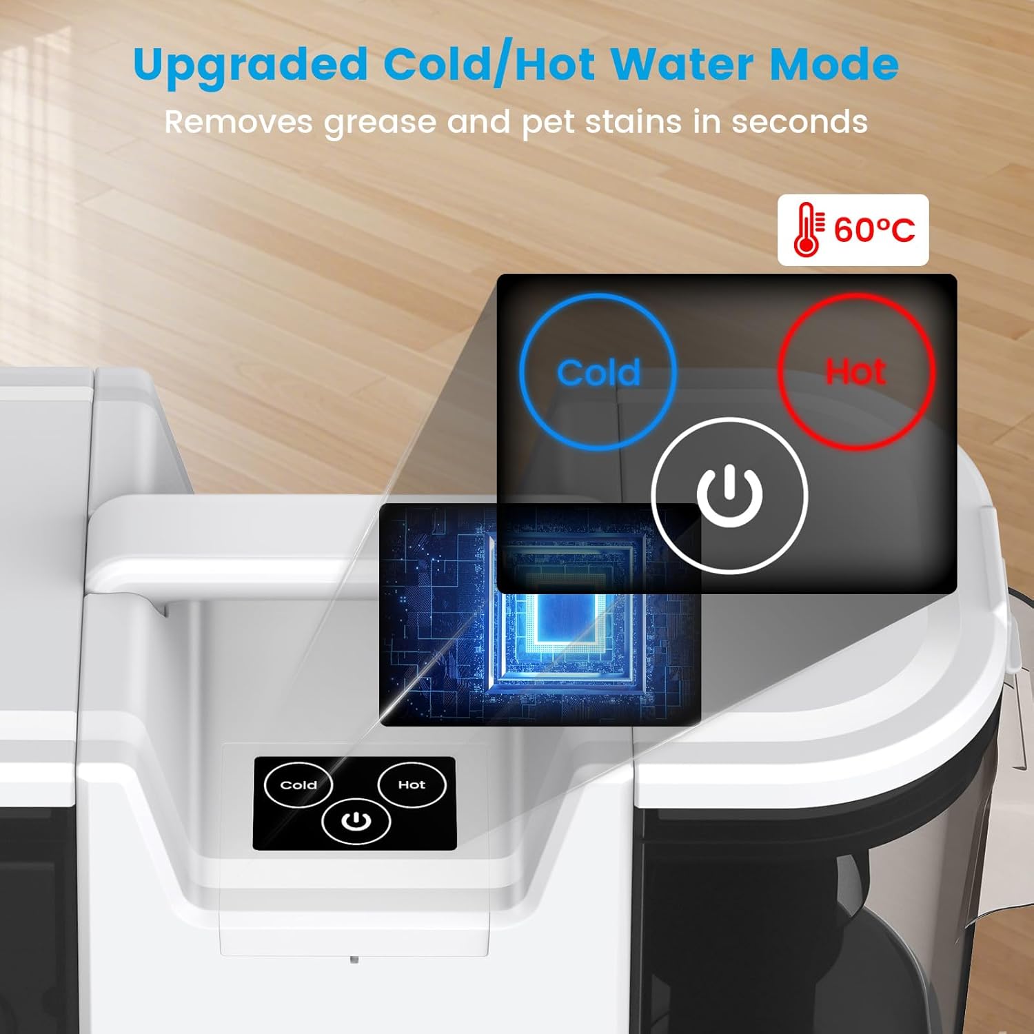 Carpet Cleaner Machines, Hot Water Multi-Purpose Portable Spot Cleaner, Wet/dry Upholstery Cleaner, 450W & Touchscreen Buttons, Deep Stain Cleaning from Pet, Carpets, Sofa, Stairs, Car Seats