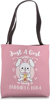 Just A Girl Who Loves Bunnies And Boba Tote Bag