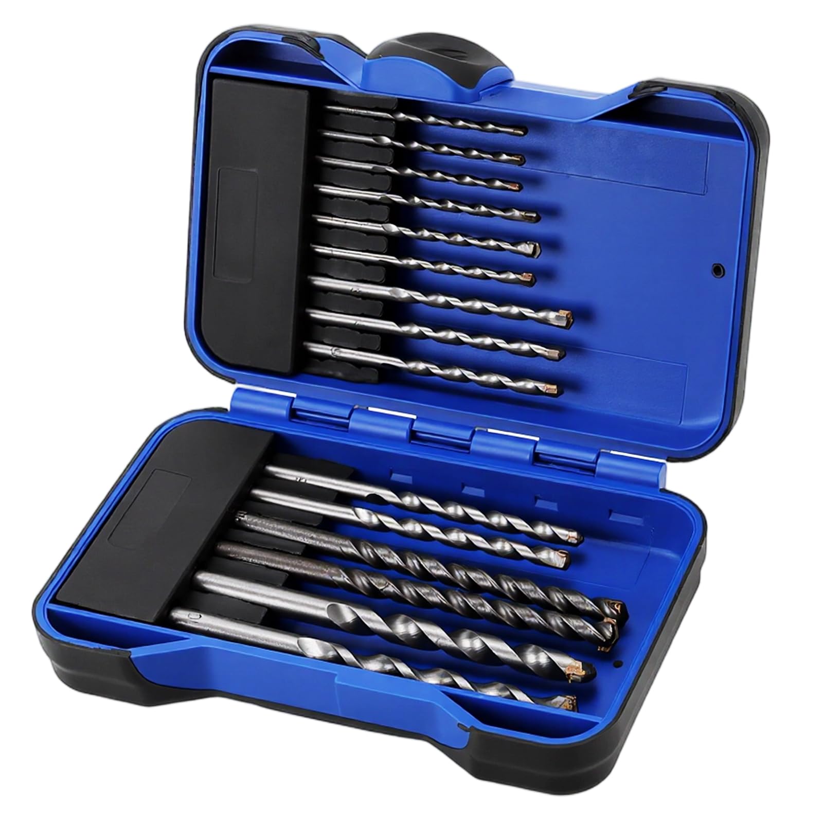 MUNGHOK 15tlg. Betonbohrer Set, 3mm 4mm 5mm 6mm 8mm 10mm Durchmesser Bohrerset mit Aufbewahrungskoffer, Hammerbohrer Steinbohrer Set zum Bohren in Ziegel, Fliesen, Holz, Beton, Naturstein, Mauerwerk
