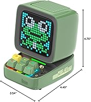 Vista 10 de Divoom Ditoo Pro Retro Pixel Art Game Altavoz Bluetooth con pantalla frontal controlada por aplicación LED de 16 x 16 (verde)