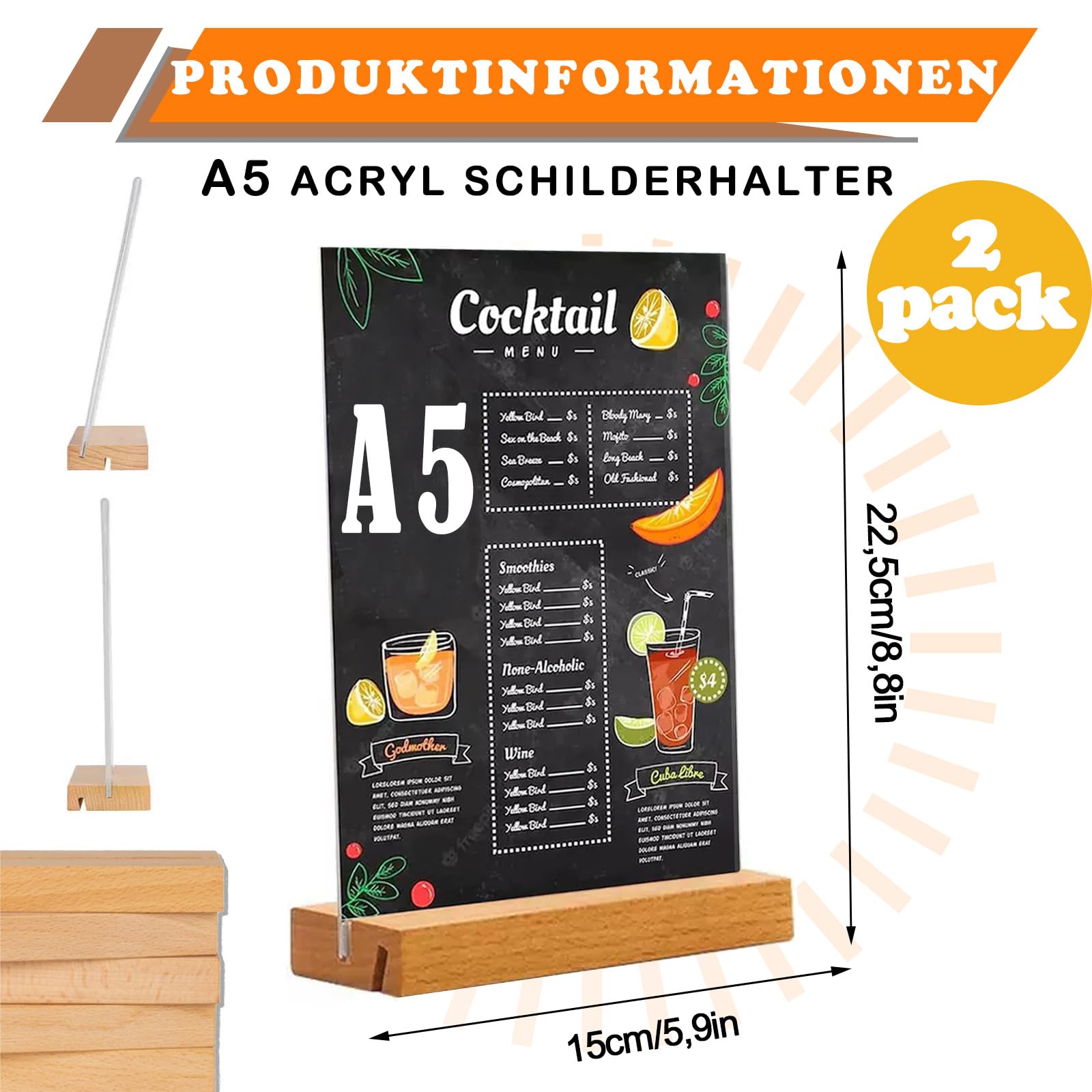 Tafelstandaard, acryl, schuin, voor A4 voordelig kopen | Schäfer Shop