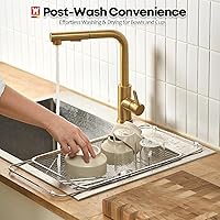 Vista 8 de Extendable Dish Rack with Feet, Vegetable Colander Basket, Stainless Steel Dish or Silverware Drying Rack, Ultimate Kitchen Organizer Over The Sink