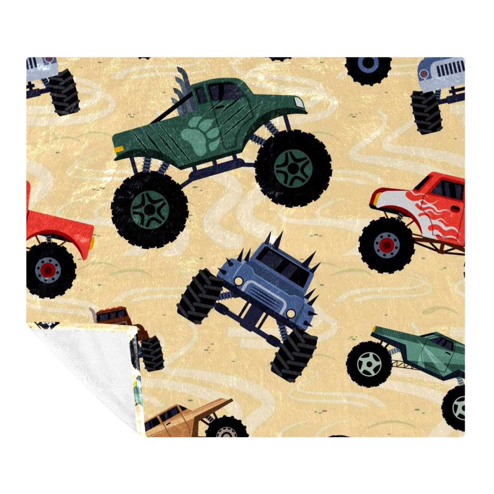 Couverture polaire Monster Trucks pour éliminer les frissons sur le sofa