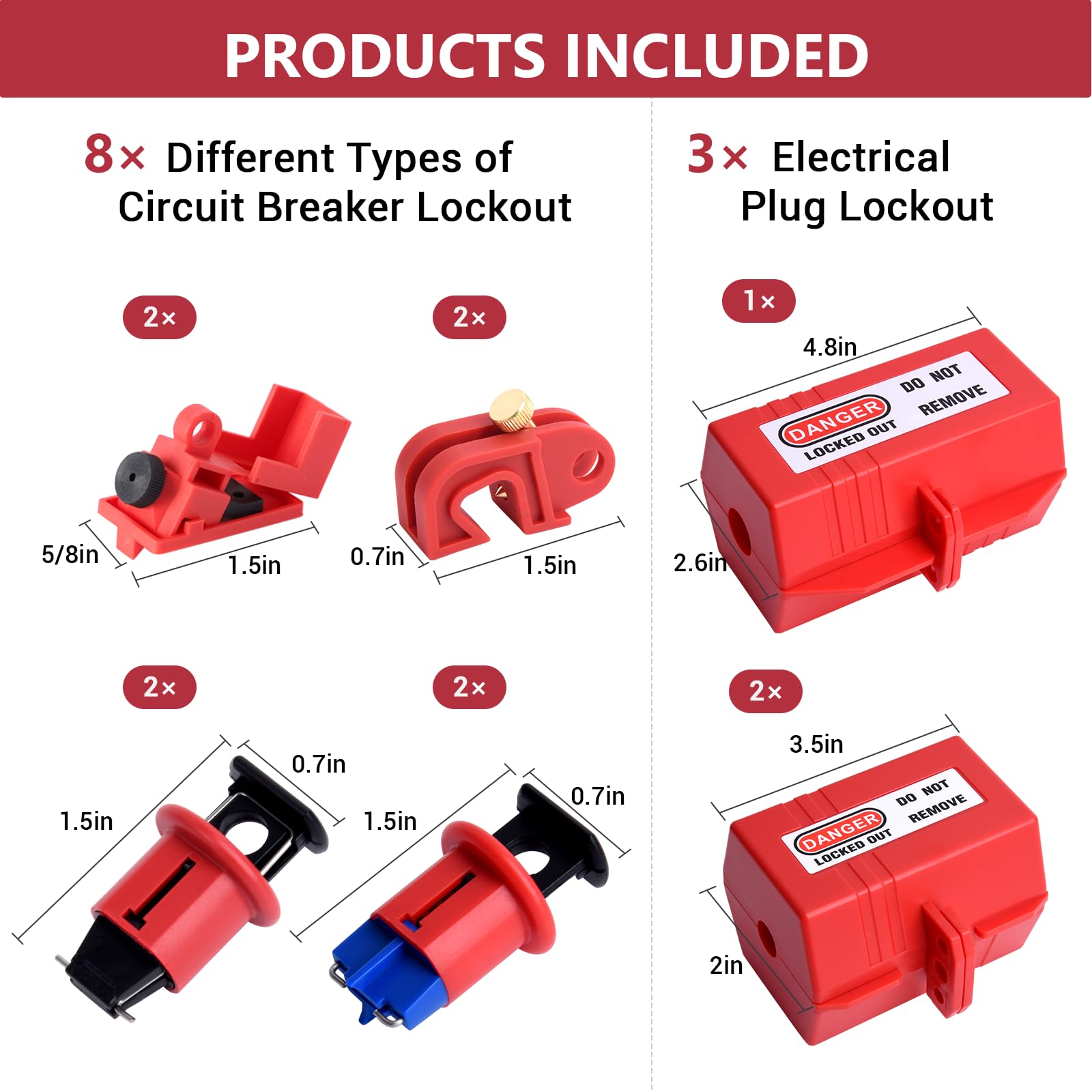 Lock Out Tag Out Kits Electrical SKYSHALO Electril Lockout Tagout Kit ...