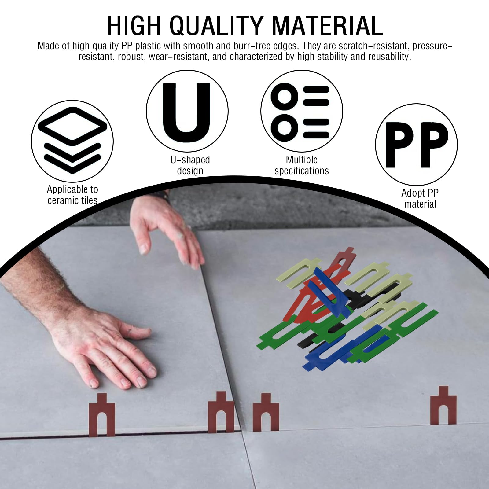 Spessori in Plastica 150 Pezzi Distanziatori 1-6 mm Cunei per Porte 6 Colori