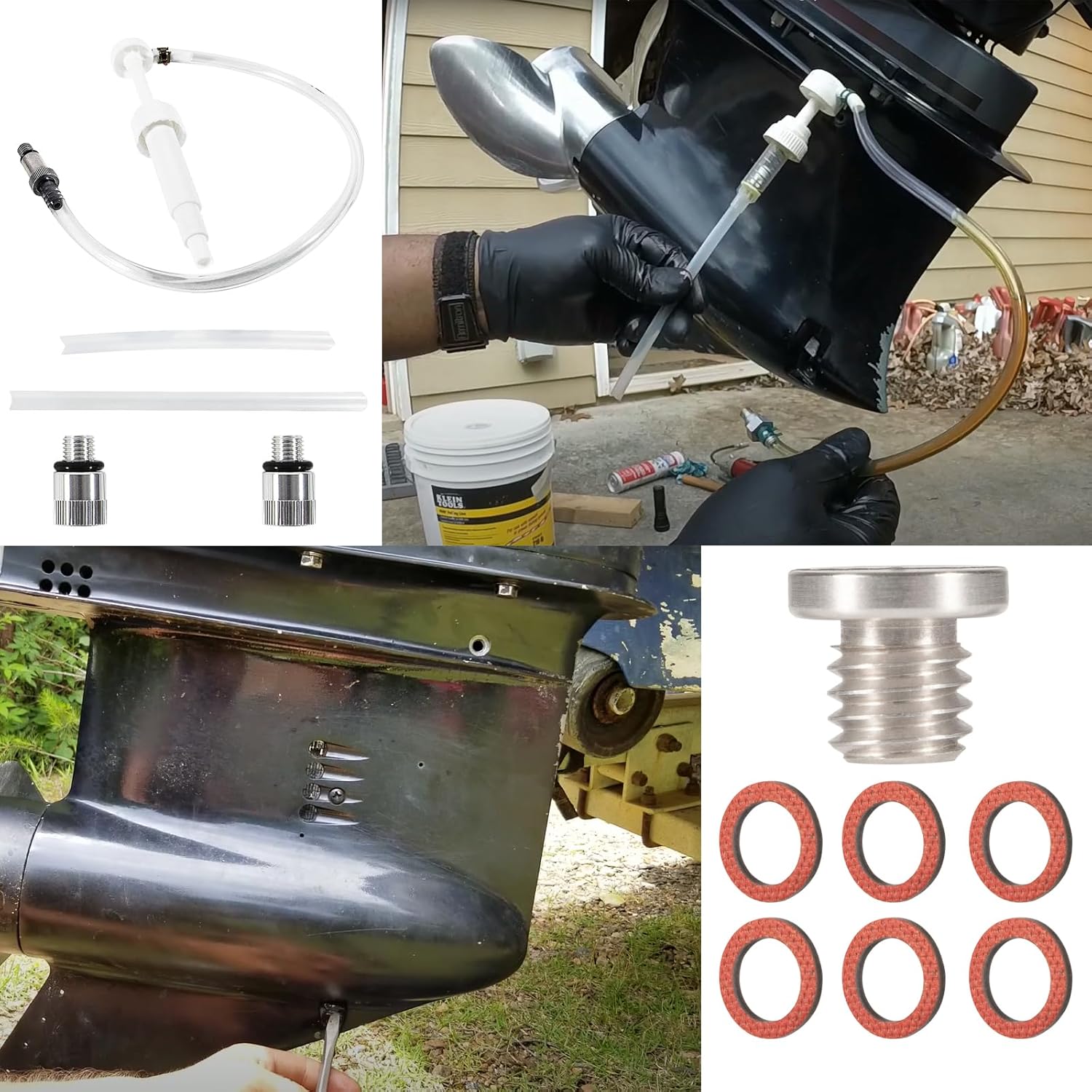 Lower Unit Gear Oil Pump and 18-2244 Drain Plug Screw & Gasket Kit Fits for Mercury/Mercruiser #1/ MR/R/Alpha/Alpha I Gen II
