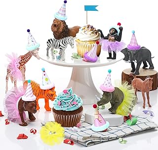 Weysat 27 pcs Animal Birthday Party Decorations Mini Birthday Hat with P...
