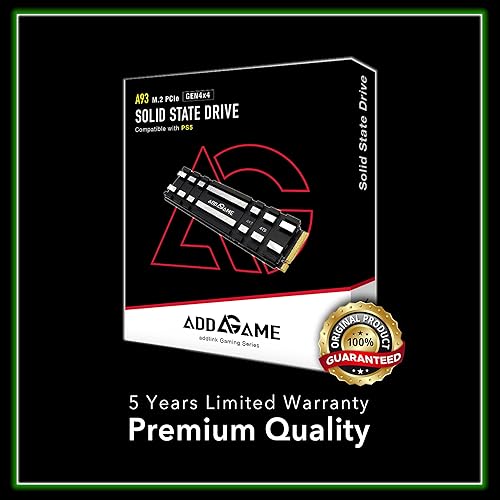 Miniatura 7 de Addlink Expansión de SSD M.2 A93 de 4TB para PS5 con disipador de calor, hasta 7400 MBs, caché 2280 PCIe NVMe Gen4X4 SLC (ad4TBA93M2P) Fabricado en