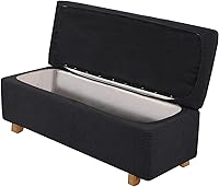 Vista 9 de CAMZ Funda otomana de almacenamiento elástica de 2 piezas, funda otomana rectangular con tapa de almacenamiento, funda para reposapiés, banco, Beige