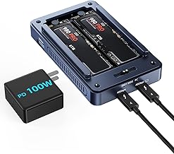 ACASIS 40Gbps M.2 NVMe SSD Enclosure With Cooling Fan - Compatible Thunderbolt 4/3/USB 4.0, Dual-Bay, Dual Monitor Support, Software RAID - 2 USB-C 40Gbps for M1/M2/Windows