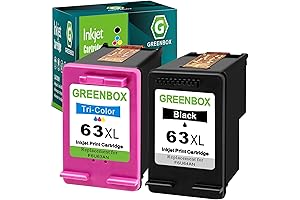 Greenbox 63XL High Yield Ink 63 Remanufactured Cartridge Combo 1 Black and 1 Tri-Color