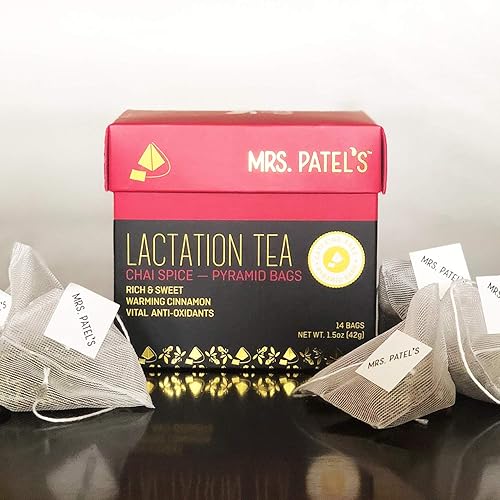 Miniatura 3 de Mrs. Patel's Té de lactancia, mezcla de especias Chai, rico y dulce para madres que amamantan y bombean, bebida helado o caliente, sin cafeína, sin