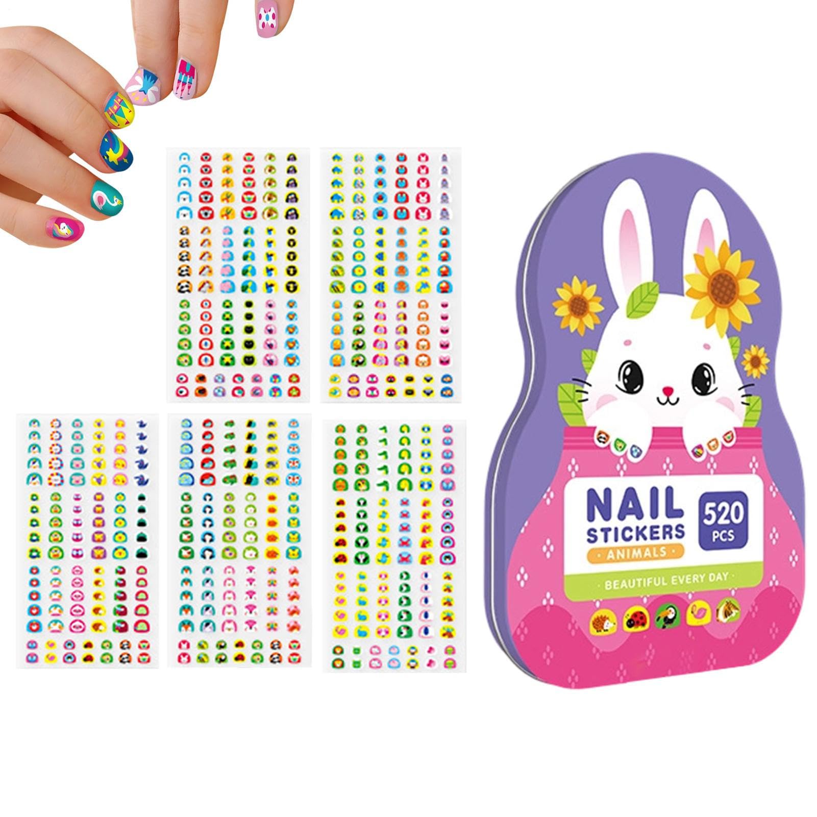 Autocollants pour ongles et décoration d'ongles de dessin animé pour filles et femmes