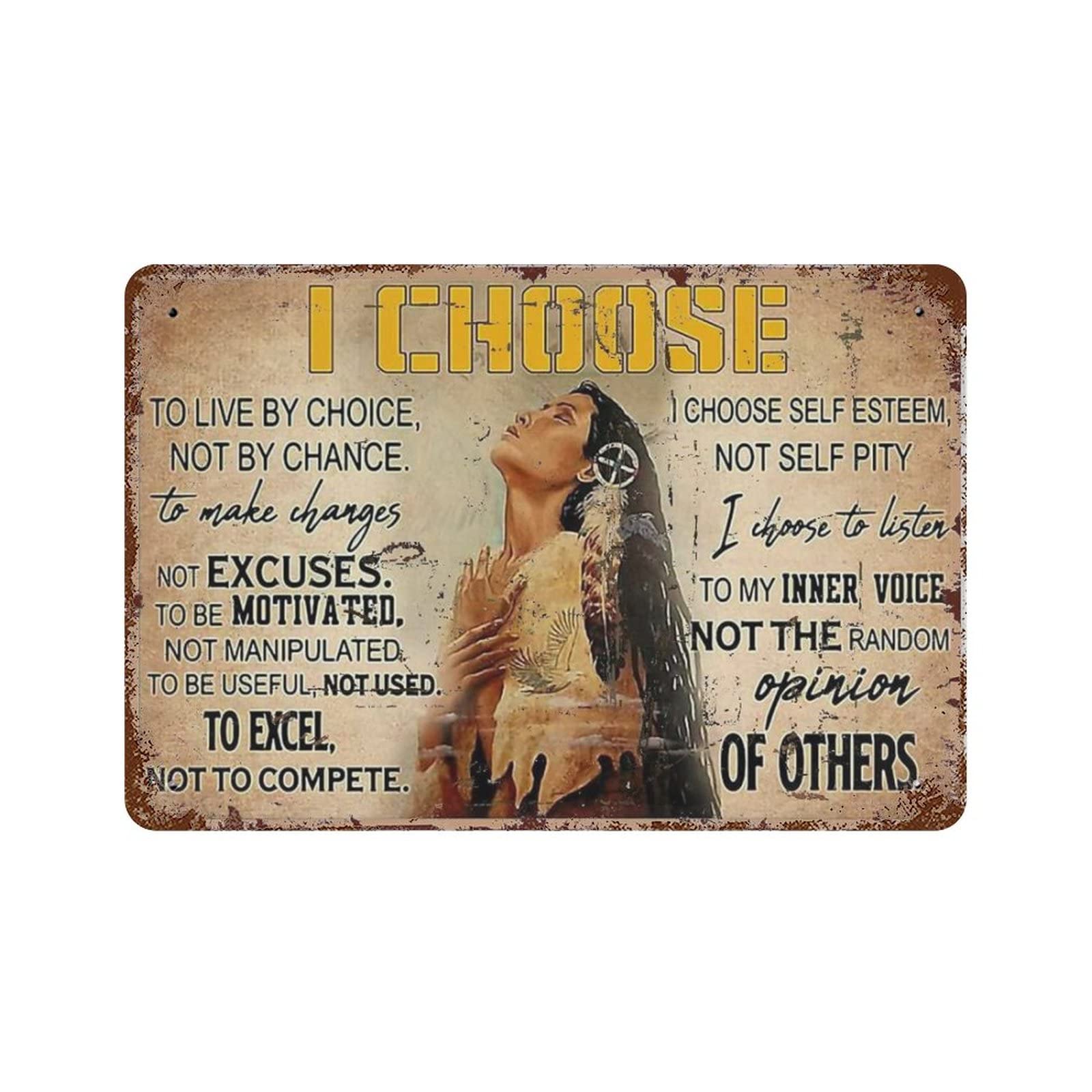 AOOEDM I Choose Metal Tin Signs for Man Cave Funny Art Wall Plaque Kitchen Bar Sign Coffee Shop Garage Wall Decor Hanging Decor