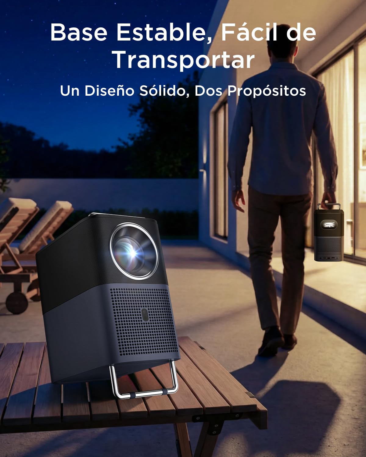 TCL A1s Proyector 4K Full HD, GoogleTV/Netflix Intégrées, 600 Lúmenes ISO, Dolby Audio 2×8W, Auto Focus & 6D Keystone, Bluetooth y WiFi, con Botones Táctiles y Bolso para Cine en Casa y Gaming