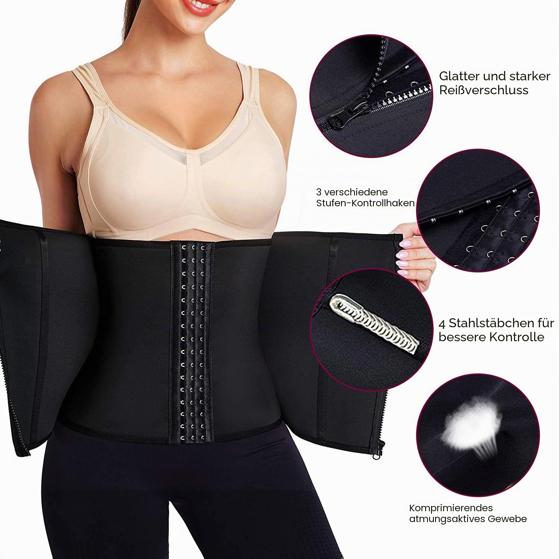 KUMAYES Korsett Damen Waist Trainer Cincher Korsage Taillenformer Bauchweggürtel Corsage Shapewear Damen bauchweg