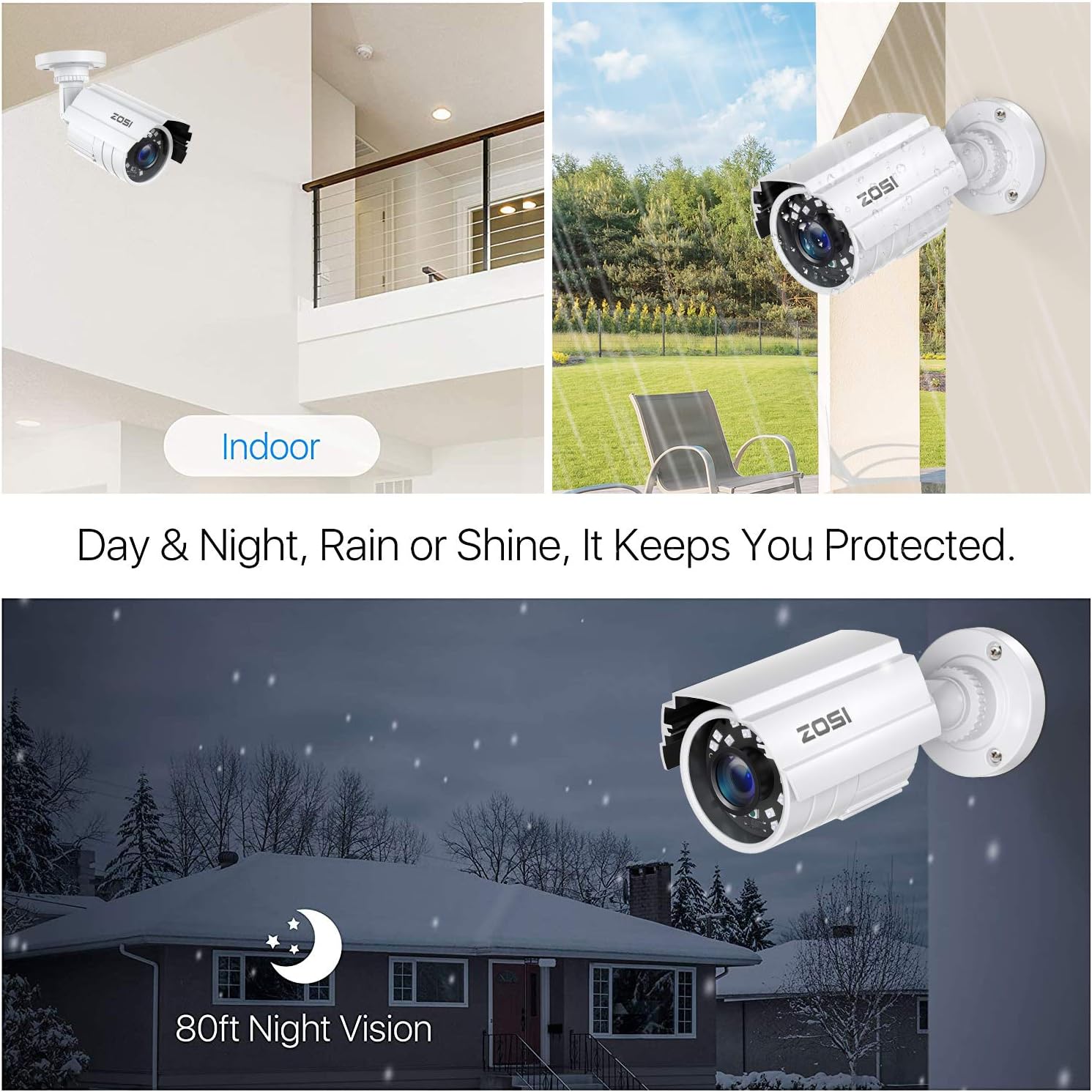 Nеw Dеаl ZOSI 4 Pack 2MP 1080p HD-TVI Home Security Camera Outdoor Indoor 1920TVL,24PCS LEDs,80ft Night Vision, 90°View Angle, Weatherproof Outside Surveillance CCTV Bullet Camera with Metal Aluminum Materials
