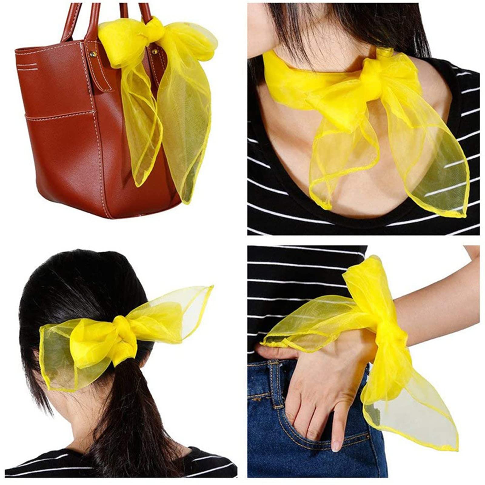 20 Sciarpe Di Organza Colorate - 60x60cm Per Danza, Giocoleria, Feste Bambini E Decorazioni - Foto 9