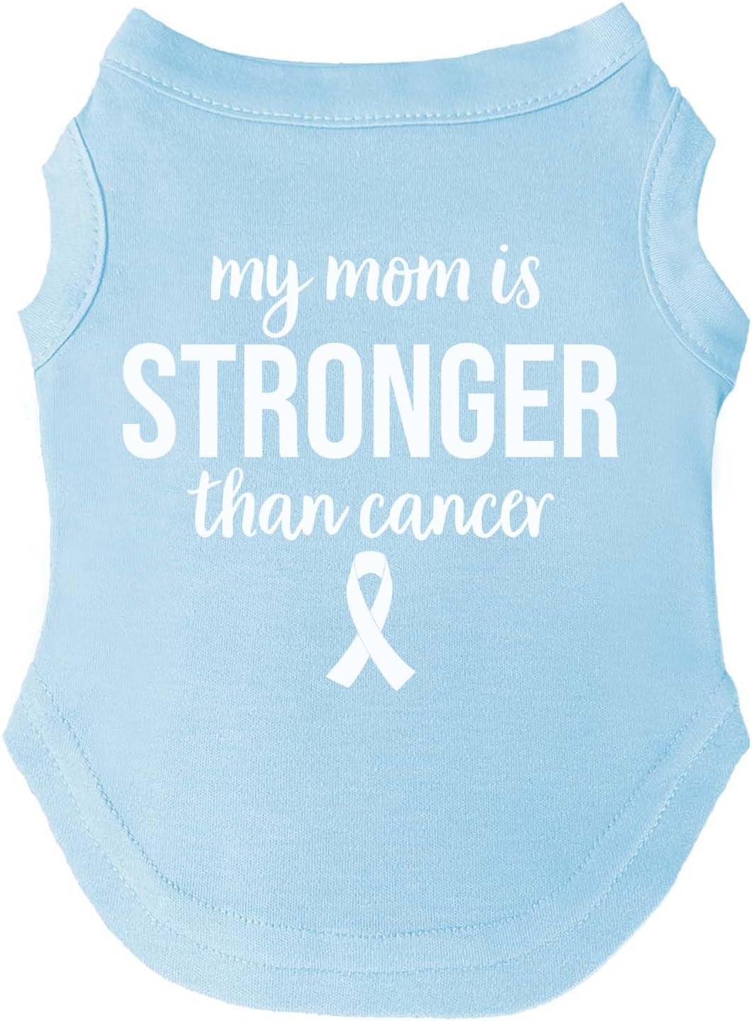 My Mom is Stronger Than Cancer Dog Tee Shirt Sizes for Puppies, Toys, and Large Breeds (Baby Pink, 2X-Large 1160)