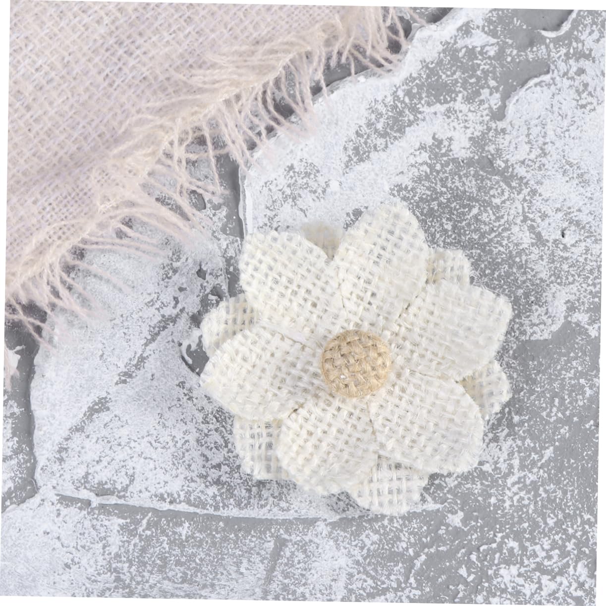 STOBOK 30stücke Jute Burlap Blumen Diy Vintage Deko Für Rustikale Hochzeiten Und Partys Weiße Handmade Materialien Für Tischdekoration Und Bastelprojekte