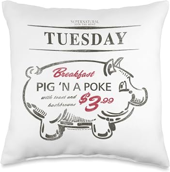 Supernatural Pig n a Poke Throw Pillow