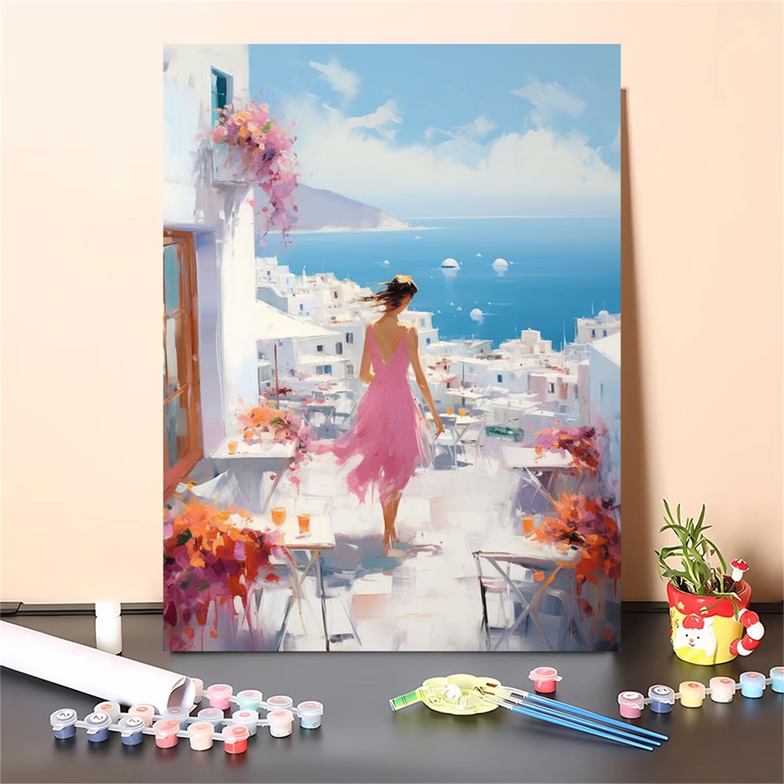 Malen Nach Zahlen Landschaft,Heißluftballon Malen Nach Zahlen Kinder Anfänger,Malen-Nach-Zahlen ab 7 Jahre Mädchen Geschenke,DIY Ölgemälde Set Pinseln Acrylpigment Leinwan,Home Wanddeko 80x100cm M-205