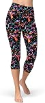 Sissycos 80s Capri Leggings Artistic Splash Printed Buttery Soft Cropped Stretch Pantalons 21" pour femme