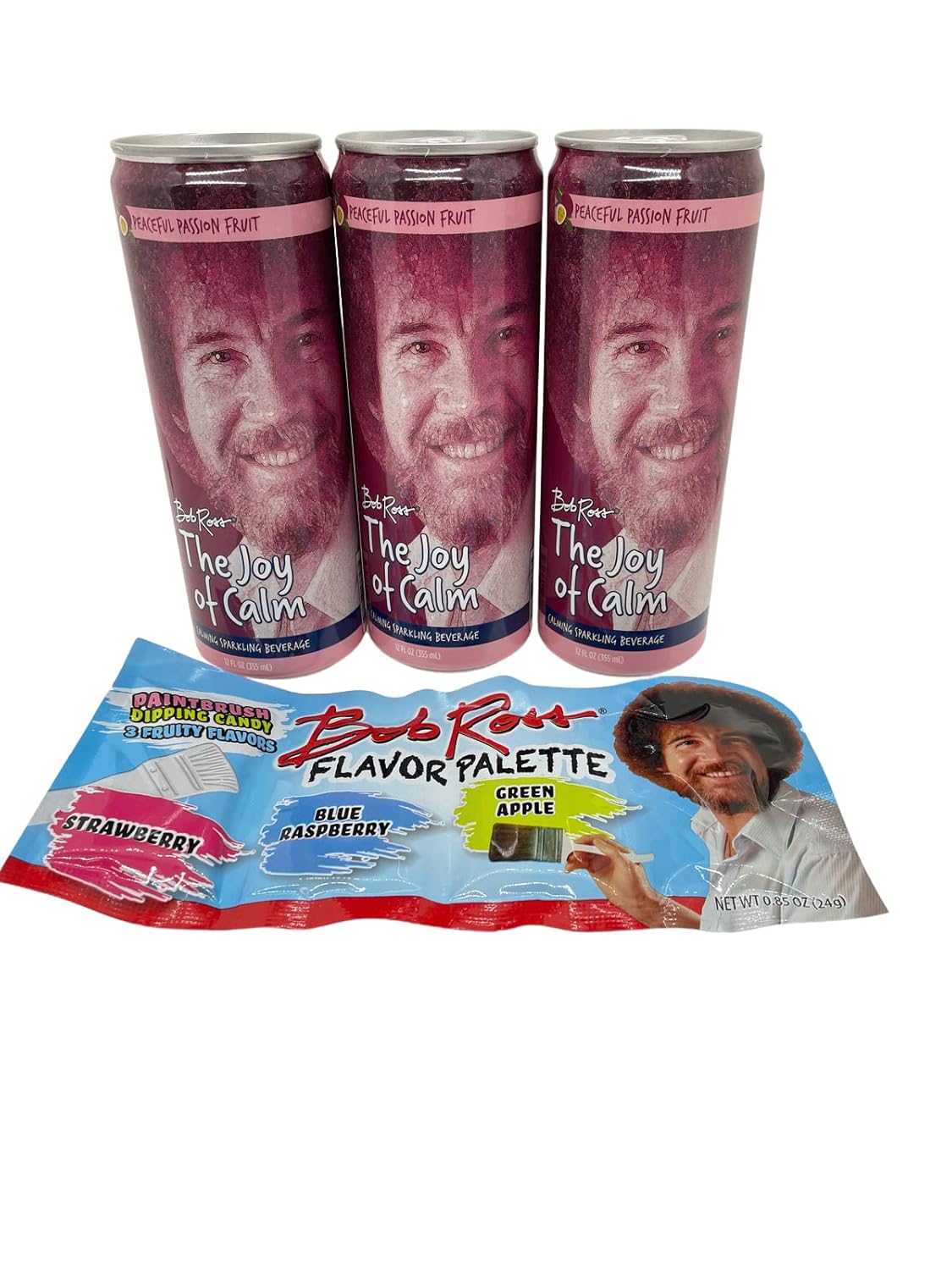 Bob Ross Energy Drink The Joy of Calm 12 oz Bundle of 3