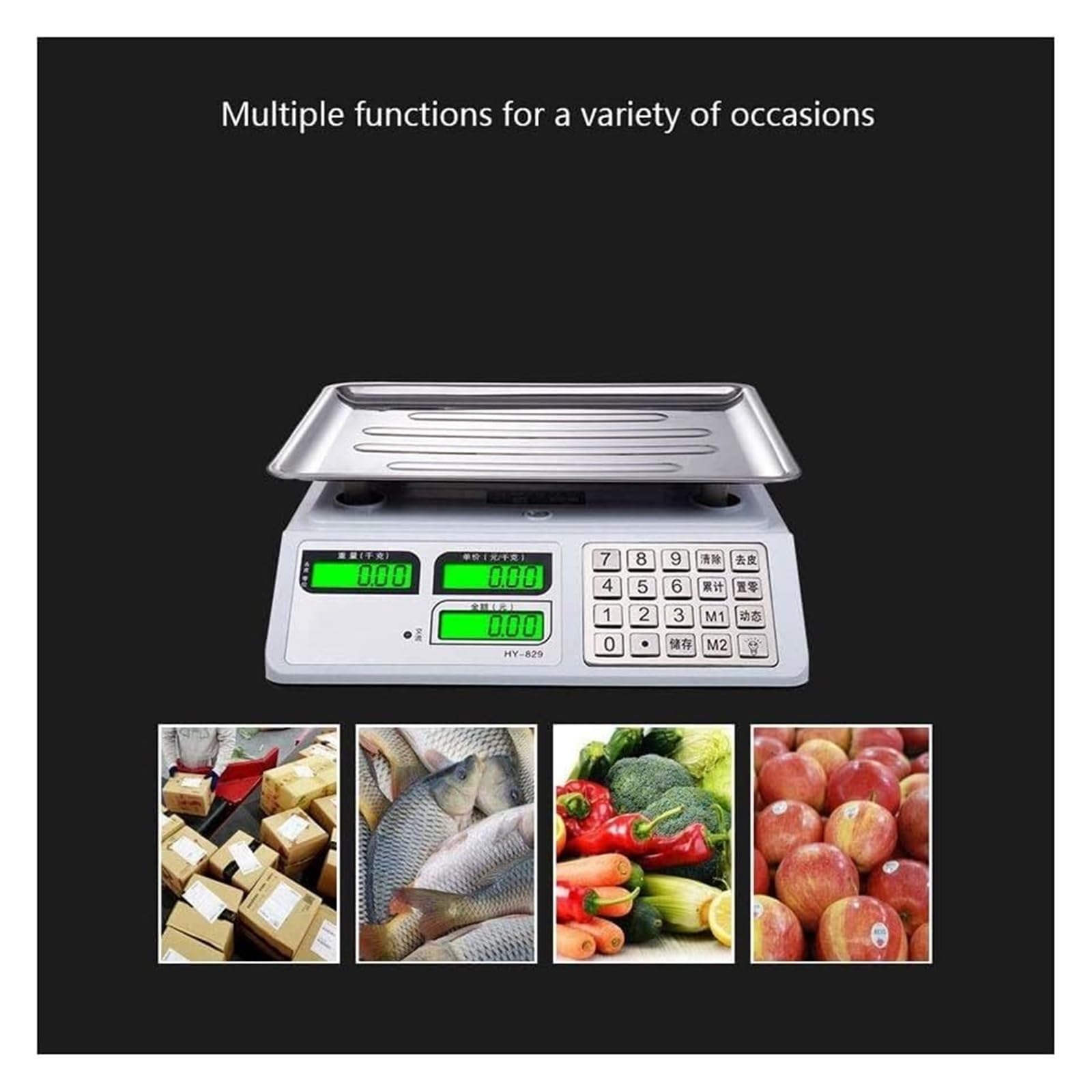 Balanze elettroniche per cucina, bilancia da banco elettronica, display impermeabile in acciaio inossidabile per verdure e frutta, bilance elettroniche multifunzionali per fast food, bilance da 30 kg