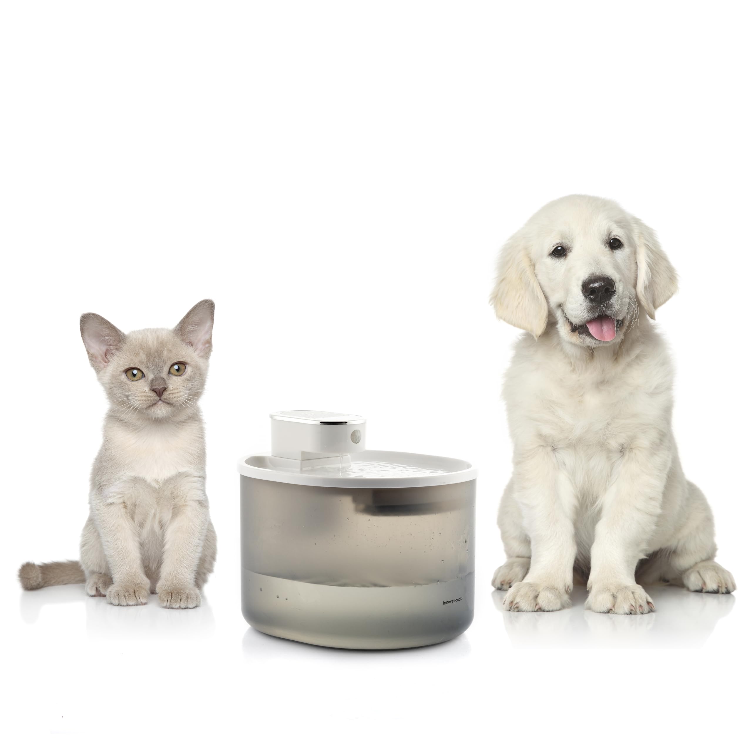 InnovaGoods® Fuente para Gatos Recargable REFOPET con Sensor de Movimiento y Bateria Recargable, Bebedero Automático, Fuente de Agua para Gatos, Capacidad 3L.