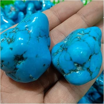 Natural Crystal Rough 2pcs Natural Blue Turquoise Untreated Rough Raw Loose Giant Gemstone 10g Home Decoration Bead