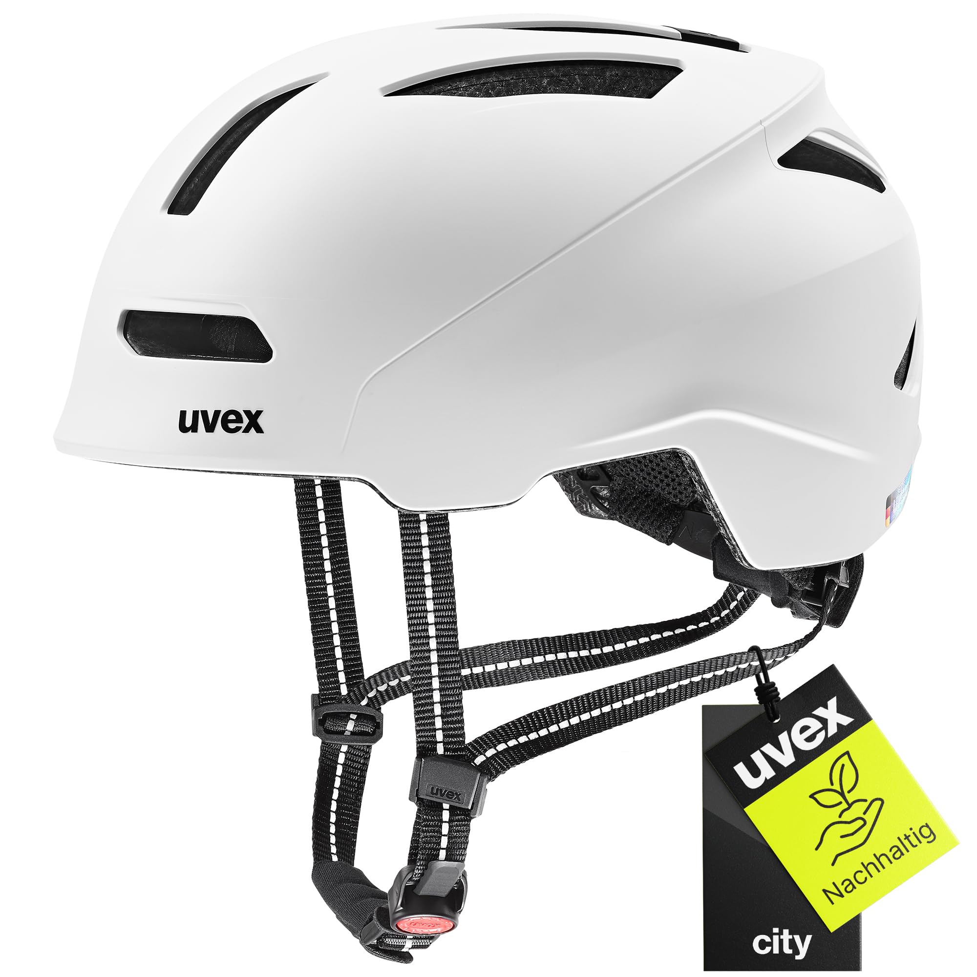 uvex urban Planet - robuster City-Helm für Damen und Herren - aus Recyclingmaterial - optimierte Belüftung - White matt - 54-58 cm