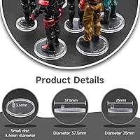 Vista 3 de EBCO 50PCS Mix 25mm & 37.5mm Round Plastic Action Figure Display Stand Base Fit for 3.75” Vintage Star Wars Movie Model Figures toy