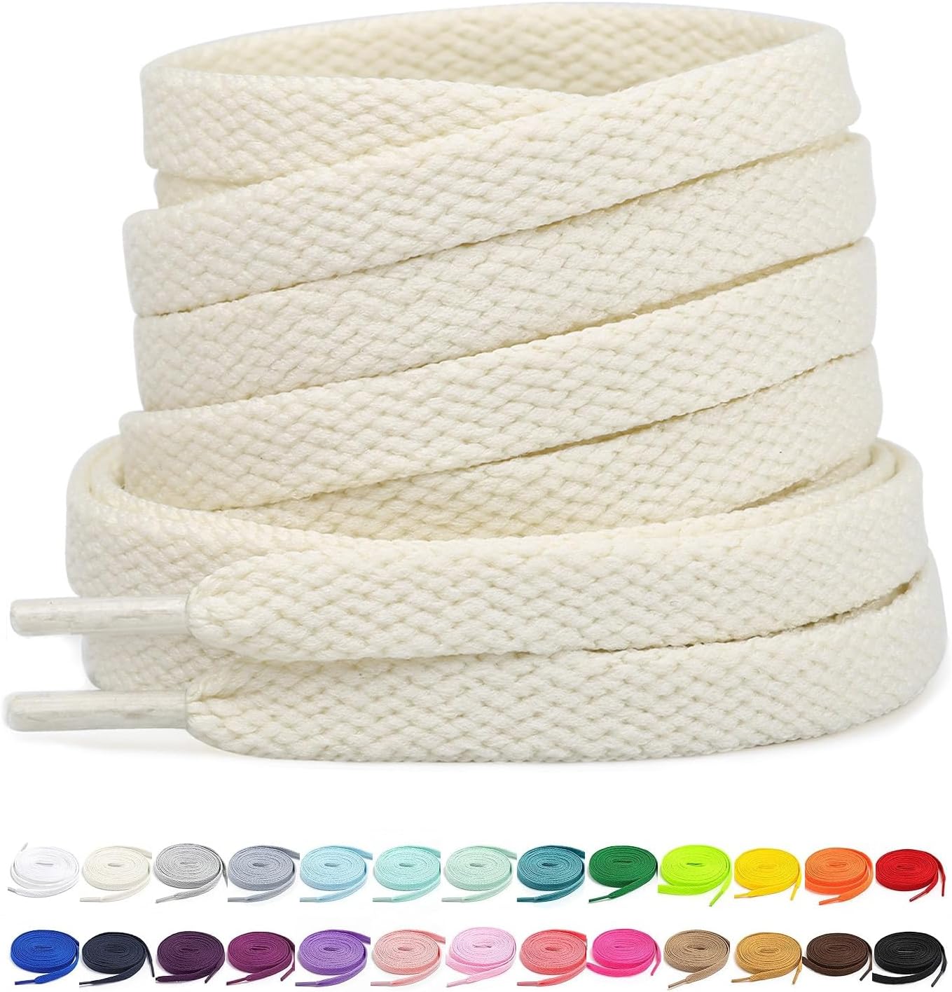 Stepace flat shoelace,8 mm width athletic shoelaces