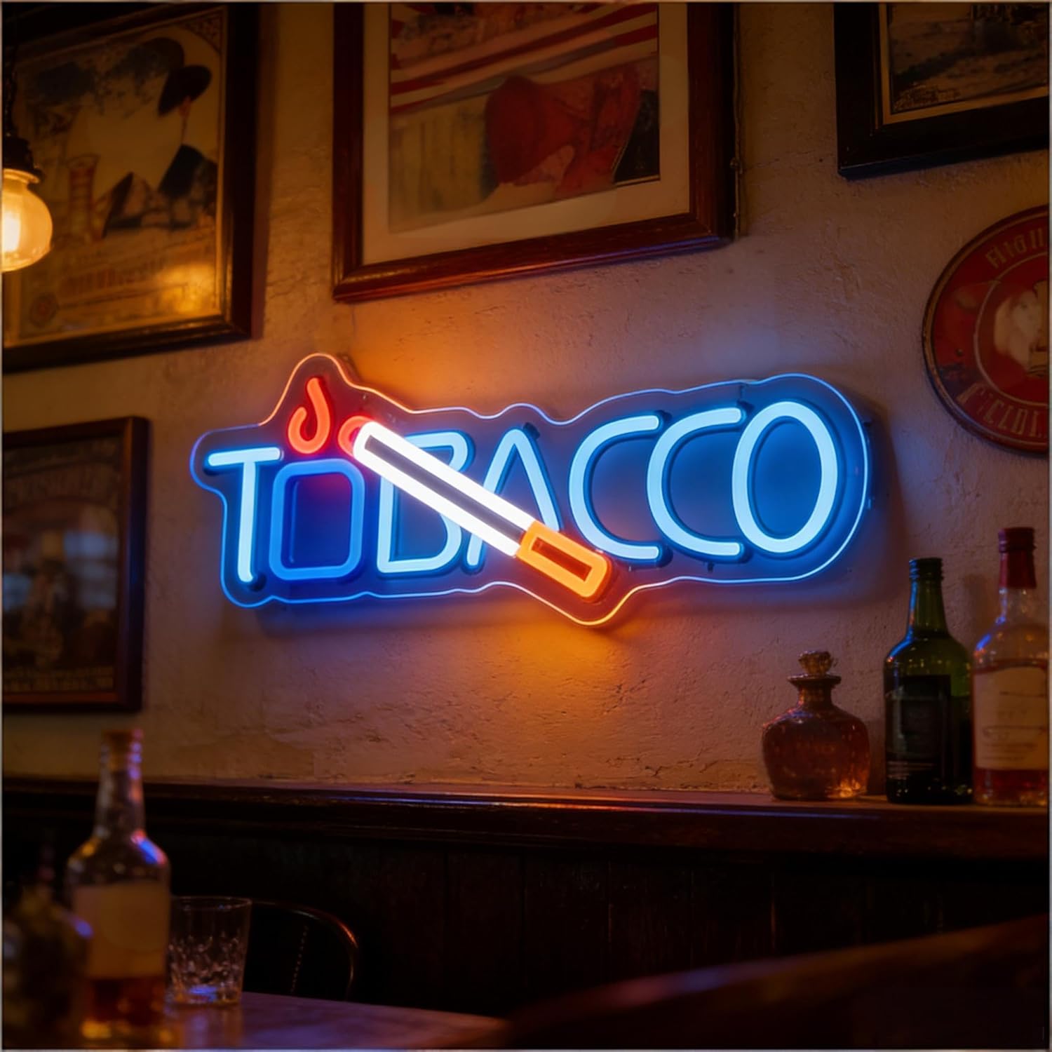 Business Neon Sign Light Up Letters Led Sign for Wall Decor Door Signs Led Decorative Night Signs Decorations for Signboard Display Billboard Grand Opening Gift 16Inch (Tobacco)