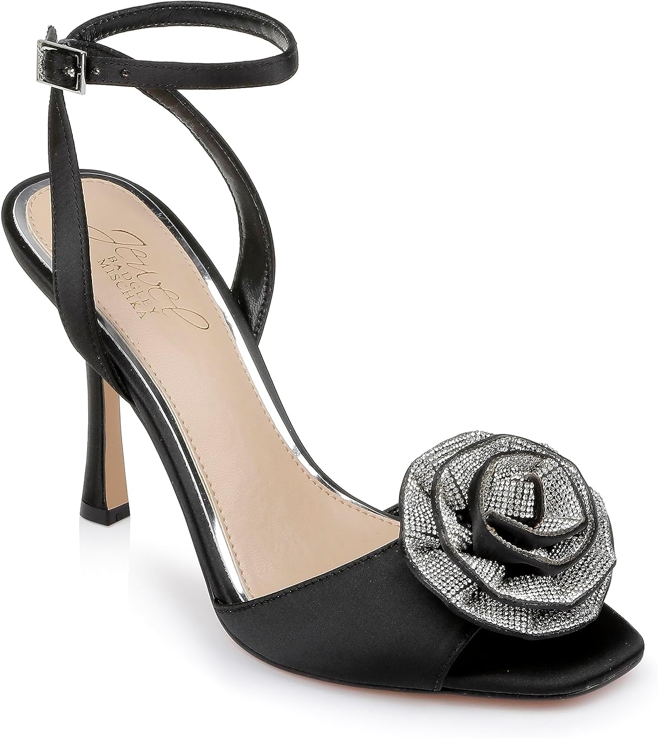 Jewel Badgley Mischka Vida Rosette Peep Stiletto